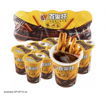 Печенье арт. 900198/900181 Палочки с шоколадной пастой 26 г в стакане 10 шт. упаковка'#*