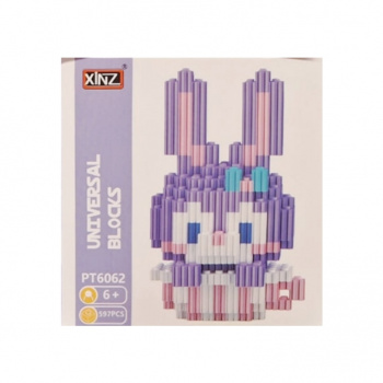 Конструктор арт. PT6062 Микро Зайка фиолетовый в чашке 597 дет. в кор.|