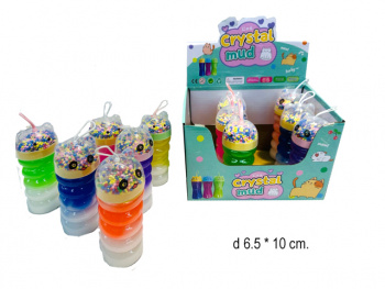 Лизун арт. 82584-7 Панда с шариками колба фигурная спираль двухцветный (12 шт.) шоубокс•~