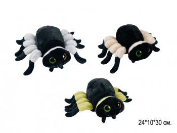 им Паук арт. 12166-209 Черный с цветными лапами ассорти 34*20 см в пак.