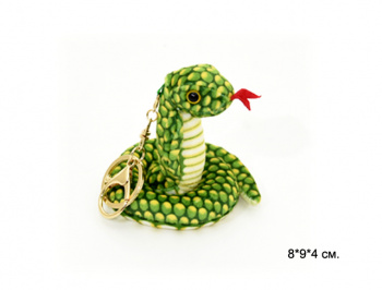 им Змея арт. 24805 Кобра полосатое брюшко цвета микс брелок в пак.