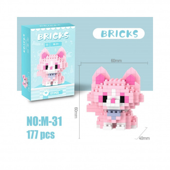 Конструктор арт. M-31-805 Микро Кошка серая 177 дет. в кор.