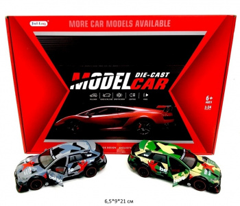 Модель металл. арт. 1900-282 Спорткар цвета микс инерц. свет, звук (6 шт.) шоубокс_