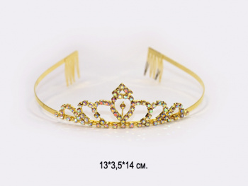 Диадема арт. DP-24D-080-709-2 Стразы серебро 1 шт. в пак. (24 шт.)