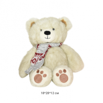 им Медведь арт. 209199 Пестрый светлый в шарфе магнитные лапки 30 см цвета микс в пак.