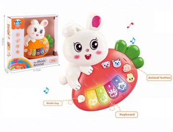 Пианино арт. 8805-A" Заяц на батарейках в коробке 17,7*5*17,5