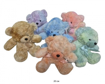 им Медведь арт. 1112/20 С бантом на шее 20 см цвета микс в пак.