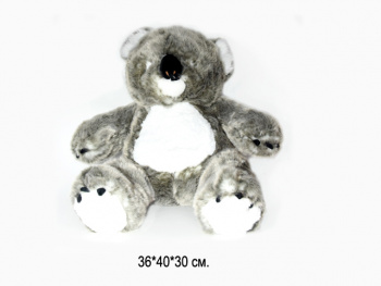 им Коала арт. 209251 Серая с черным носом и когтями 40*36 см в пак.