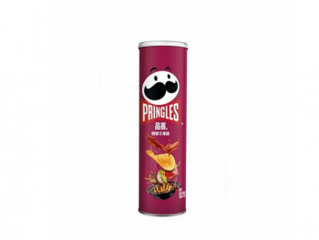 Чипсы арт. 300037 Pringles стейк 110 г в малиновой банке*