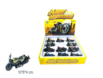 Модель металл. арт. K182A10 Мотоцикл цвета микс (12 шт.) шоубокс•